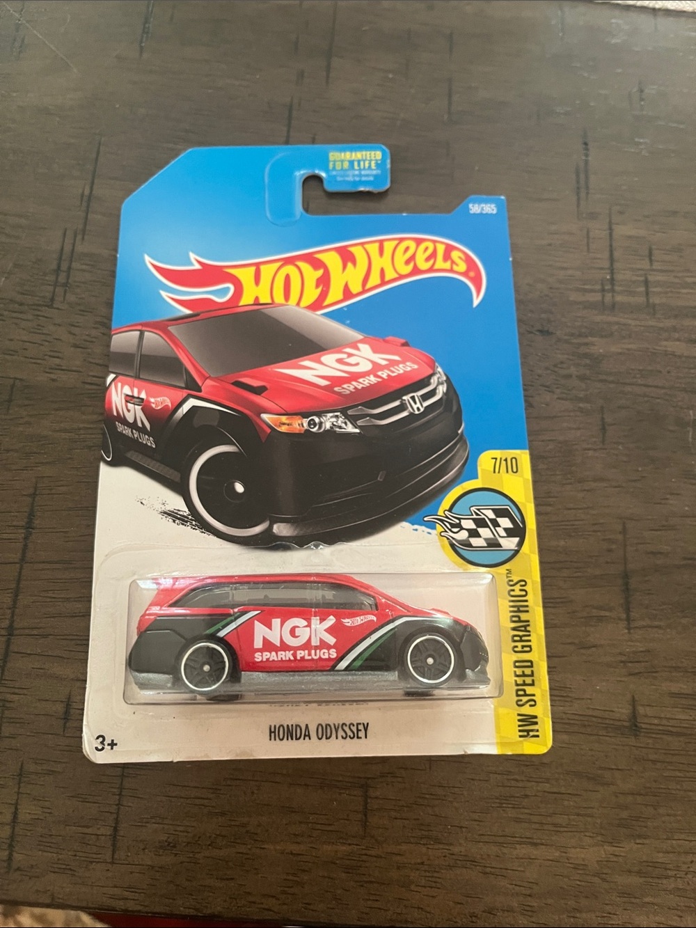 Hot Wheels Honda Odyssey NGK Spark Plugs Toy Car - Red & Black